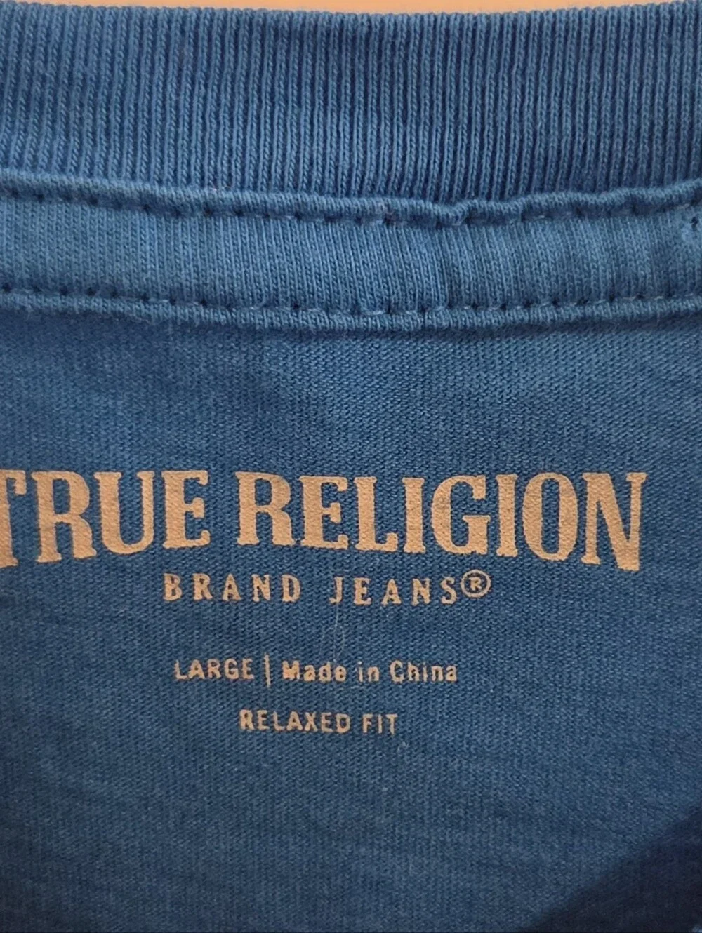 NWOT True Religion Good Puff Spirit T-Shirt - Royal Blue & White - Size Large